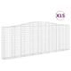 vidaXL Paniers à gabions arqués 15 pcs 400x30x140/160 cm Fer galvanisé