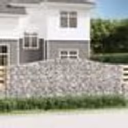 vidaXL Paniers à gabions arqués 25 pcs 400x30x140/160 cm Fer galvanisé