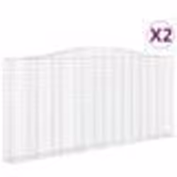 vidaXL Paniers à gabions arqués 2 pcs 400x30x180/200 cm Fer galvanisé