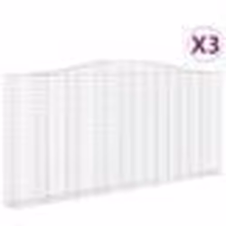 vidaXL Paniers à gabions arqués 3 pcs 400x30x180/200 cm Fer galvanisé