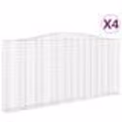 vidaXL Paniers à gabions arqués 4 pcs 400x30x180/200 cm Fer galvanisé