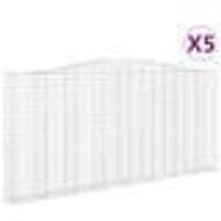 vidaXL Paniers à gabions arqués 5 pcs 400x30x180/200 cm Fer galvanisé