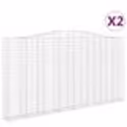 vidaXL Paniers à gabions arqués 2 pcs 400x30x200/220 cm Fer galvanisé