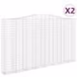 vidaXL Paniers à gabions arqués 2 pcs 400x30x220/240 cm Fer galvanisé