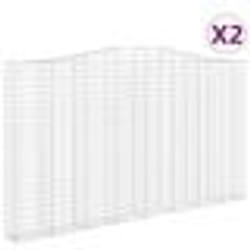 vidaXL Paniers à gabions arqués 2 pcs 400x30x220/240 cm Fer galvanisé