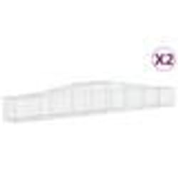 vidaXL Paniers à gabions arqués 2 pcs 400x50x40/60 cm Fer galvanisé