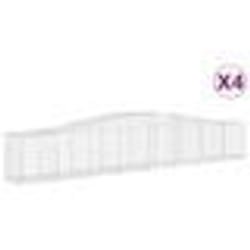 vidaXL Paniers à gabions arqués 4 pcs 400x50x60/80 cm Fer galvanisé