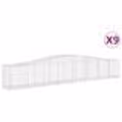 vidaXL Paniers à gabions arqués 9 pcs 400x50x60/80 cm Fer galvanisé