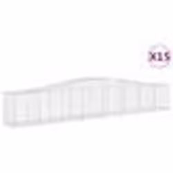 vidaXL Paniers à gabions arqués 15 pcs 400x50x60/80 cm Fer galvanisé