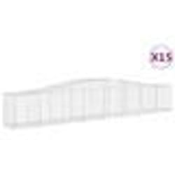 vidaXL Paniers à gabions arqués 15 pcs 400x50x60/80 cm Fer galvanisé