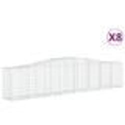vidaXL Paniers à gabions arqués 8 pcs 400x50x80/100 cm Fer galvanisé