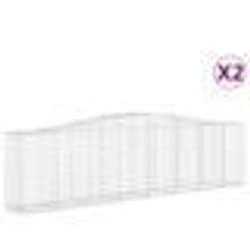 vidaXL Paniers à gabions arqués 2 pcs 400x50x100/120 cm Fer galvanisé