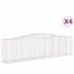 vidaXL Paniers à gabions arqués 4 pcs 400x50x100/120 cm Fer galvanisé