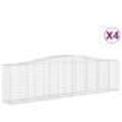 vidaXL Paniers à gabions arqués 4 pcs 400x50x100/120 cm Fer galvanisé