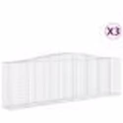 vidaXL Paniers à gabions arqués 3 pcs 400x50x120/140 cm Fer galvanisé