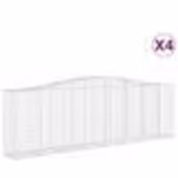 vidaXL Paniers à gabions arqués 4 pcs 400x50x120/140 cm Fer galvanisé
