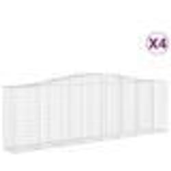 vidaXL Paniers à gabions arqués 4 pcs 400x50x120/140 cm Fer galvanisé