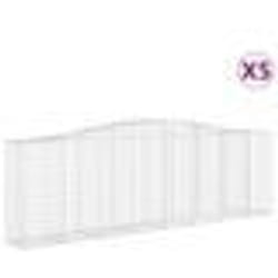 vidaXL Paniers à gabions arqués 5 pcs 400x50x120/140 cm Fer galvanisé