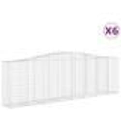 vidaXL Paniers à gabions arqués 6 pcs 400x50x120/140 cm Fer galvanisé
