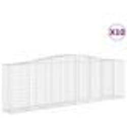 vidaXL Paniers à gabions arqués 10 pcs 400x50x120/140 cm Fer galvanisé