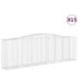 vidaXL Paniers à gabions arqués 15 pcs 400x50x120/140 cm Fer galvanisé