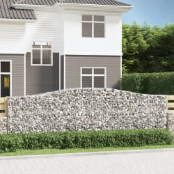 vidaXL Paniers à gabions arqués 25 pcs 400x50x120/140 cm Fer galvanisé