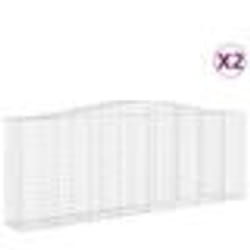 vidaXL Paniers à gabions arqués 2 pcs 400x50x140/160 cm Fer galvanisé