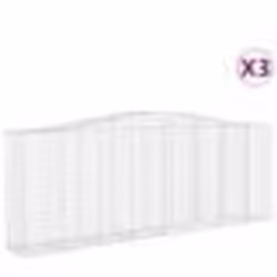 vidaXL Paniers à gabions arqués 3 pcs 400x50x140/160 cm Fer galvanisé
