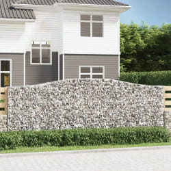 vidaXL Paniers à gabions arqués 4 pcs 400x50x140/160 cm Fer galvanisé