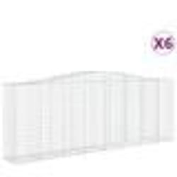 vidaXL Paniers à gabions arqués 6 pcs 400x50x140/160 cm Fer galvanisé