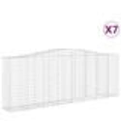 vidaXL Paniers à gabions arqués 7 pcs 400x50x140/160 cm Fer galvanisé