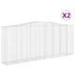 vidaXL Paniers à gabions arqués 2 pcs 400x50x160/180 cm fer galvanisé