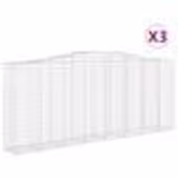 vidaXL Paniers à gabions arqués 3 pcs 400x50x160/180 cm fer galvanisé
