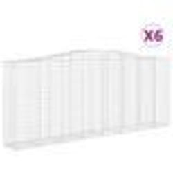 vidaXL Paniers à gabions arqués 6 pcs 400x50x160/180 cm fer galvanisé