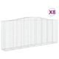 vidaXL Paniers à gabions arqués 8 pcs 400x50x160/180 cm fer galvanisé