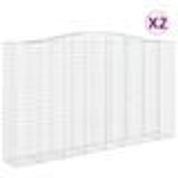 vidaXL Paniers à gabions arqués 2 pcs 400x50x220/240 cm Fer galvanisé