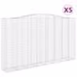 vidaXL Paniers à gabions arqués 5 pcs 400x50x220/240 cm Fer galvanisé