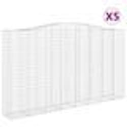 vidaXL Paniers à gabions arqués 5 pcs 400x50x220/240 cm Fer galvanisé