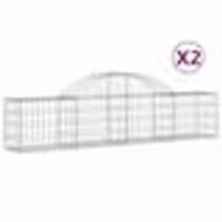 vidaXL Paniers à gabions arqués 2 pcs 200x30x40/60 cm Fer galvanisé