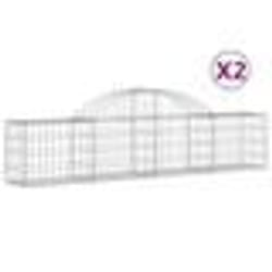 vidaXL Paniers à gabions arqués 2 pcs 200x30x40/60 cm Fer galvanisé