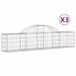 vidaXL Paniers à gabions arqués 3 pcs 200x30x40/60 cm Fer galvanisé
