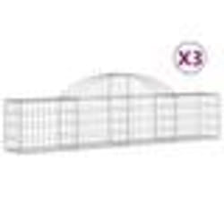 vidaXL Paniers à gabions arqués 3 pcs 200x30x40/60 cm Fer galvanisé