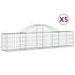 vidaXL Paniers à gabions arqués 5 pcs 200x30x40/60 cm Fer galvanisé