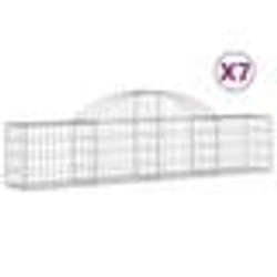 vidaXL Paniers à gabions arqués 7 pcs 200x30x40/60 cm Fer galvanisé