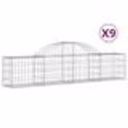 vidaXL Paniers à gabions arqués 9 pcs 200x30x40/60 cm Fer galvanisé