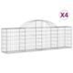 vidaXL Paniers à gabions arqués 4 pcs 200x30x60/80 cm Fer galvanisé