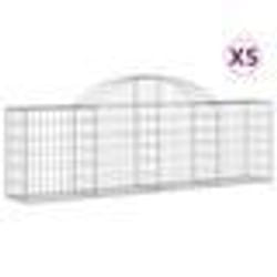 vidaXL Paniers à gabions arqués 5 pcs 200x30x60/80 cm Fer galvanisé