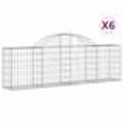 vidaXL Paniers à gabions arqués 6 pcs 200x30x60/80 cm Fer galvanisé