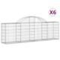 vidaXL Paniers à gabions arqués 6 pcs 200x30x60/80 cm Fer galvanisé