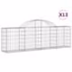 vidaXL Paniers à gabions arqués 13 pcs 200x30x60/80 cm Fer galvanisé